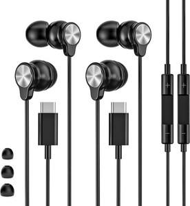 2 Pack USB C Headphones Wired Earbuds for Samsung Galaxy, iPhone 171615