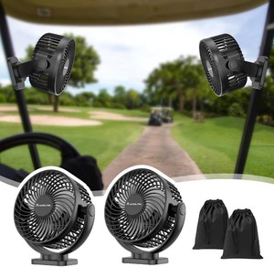 $56 Upgraded 2X Magnet Magnetic Golf Cart Fan Rechargeable, 12000mAh Battery Operated Portable Fan with Light, Magnetic Base, Suitable for EZGO Club Car Yamaha, Golf Cart Accessories 2026