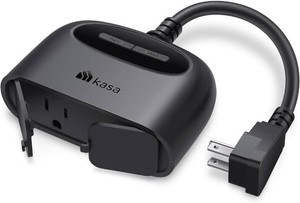 $25 Kasa Outdoor Smart Plug, Smart Home Wi-Fi Outlet with 2 Sockets, EP40 (missing one flap, see photos)