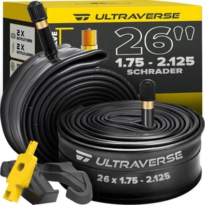 Ultraverse 26 Bike Inner Tubes 26 x 1.75 1.95 2.10 2.125 with   Set of 2