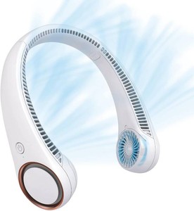 $40 CIVPOWER Neck Fan Portable Personal Neck Cooling Rechargeable Bladeless Fan - Hands Free 3 Speed 4000 mAh Battery USB Operated Wearable Headphone Design - Gift for Men Women Outdoor (White)