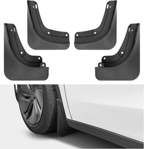$30 Mud Flaps for 2025 2026 Tesla Model Y Juniper Accessories Protect Paint, No Drilling Required All-Weather Mud Guard for Tesla Model Y 2026 Accessories Splash Guards(Black-4PC)