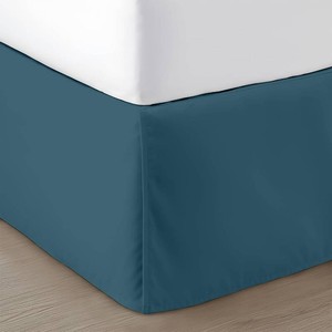 $29 SGI bedding 16 inch Drop Bed Skirt Full Size Platform Style with Secure Fit, Classic Tailored Look, Elegant Pleated Style Dust Ruffle, Split Corners, Wrinkle Resistant Microfiber - Teal Ful