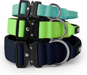 $28 BULLYBREED Tactical Dog Collar, Heavy Duty Dog Collar, Collar with Handle Size Medium (Navy)