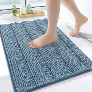 $26 Grandaily Chenille Bathroom Rugs 24x16, Soft Absorbent Bath Mats Sage Green (stock photo for illustration purposes)