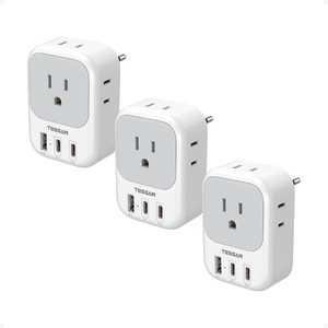$33 TESSAN European Travel Plug Adapter, PD 20W Type C 3 Pack