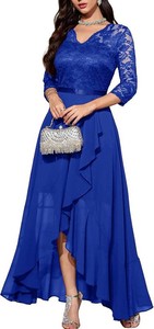 $65 Bbonlinedress Womens V-Neck Dress for Women Wedding Guest Hi-Lo Floral Lace Prom Cocktail Party Formal Bridesmaid Dress Size Large