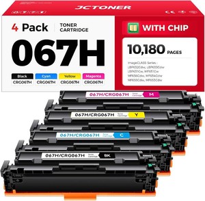 $40 067H 067 Toner Cartridge 4-Pack Set High Capacity Compatible for Canon 067 067H Works for Color imageCLASS MF656Cdw MF654Cdw LBP632Cdw LBP633Cdw MF652Cdw MF653Cdw Printer Ink Black Cyan Magenta Yellow