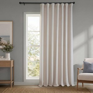 $26 Faux Linen Extra Wide Curtains (1 Panel) - 100W X 84L, Birch Taupe