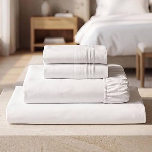 $58 Mellanni Iconic 4-Piece Bed Sheet Set, 16 Deep Pocket (King, White)