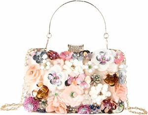 $36 Women Clutches Flower Evening Handbag Chain Strap Shoulder Bag