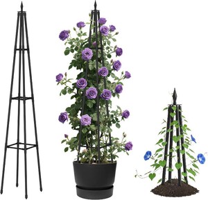 $23 Alisisfores 5.2 FT Obelisk Trellis for Climbing Plants, Black