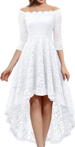 $48 Dressystar Womens Lace Off Shoulder Cocktail Formal Wedding Guest Dress Size Large