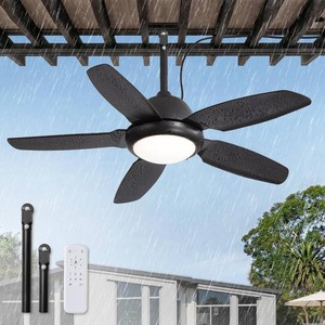 $60 Fanbulous 42 Inch Waterproof Outdoor Ceiling Fan with Light for Patio,Black