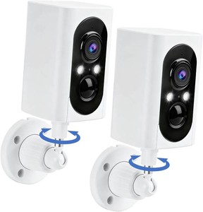 $54 Security Cameras Wireless Outdoor 355  Pan Rotating 2K Color Night Vision Cameras for Home Security WiFi Battery Outdoor Camera Motion Detection 2-Way Talk IP65 Spotlight Siren SDCloud Storage 2 Pack