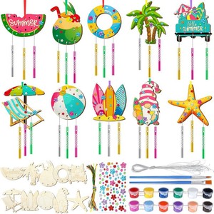 JellyArch Summer 30 Pack DIY Wind Chime Kit Art and Crafts