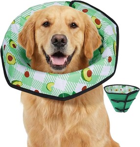 $35 Soft Dog Cone Collar After Surgery Foldable Long Comfortable Comfy Fabric Recovery Shame Elizabethan Stop Licking Small Medium Large Dogs (Green, 2XL)
