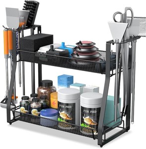 $25 Pawfly Aquarium Tool Organizer, Detachable Metal Fish Tank Accessory Organizer, Aquascaping Tool Storage Rack for Terrariums, Shrimp Tanks & Planted Tanks, Fish Tank Maintenance Tool Holder Shelf