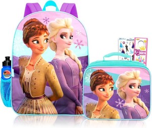 $25 Disney Frozen Backpack with Lunchbox Set for Girls Bundle, More