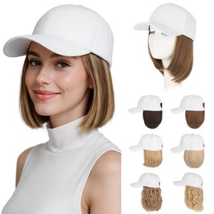 $23 Hairro Wig Hat For Women Baseball Cap With Hair Extensions Synthetic Fake Hair 6 150g #10P22T