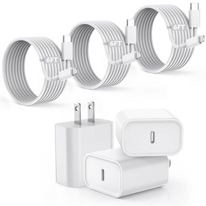 $31 Apple MFi Certified Fast Charger iPhone,Fast i Phone Charging Cord 3Pack iPhone Charger Fast Charging Plug Block 6FT USB C to Lightning Cable for iPhone 1414 Pro MaxPlus13 Mini1211XRXS,AirPods