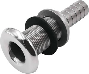$27 YANYUCB 316 Stainless Steel Thru Hull Fitting with Nut&Custom Gasket for Boats, Yachts or Rvs(A-1 inch)
