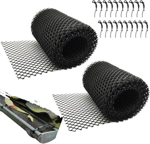 2-Pack Plastic Gutter Guard Mesh Roll 6 x 20Ft Rain Gutter Leaf Guard-Stop Clogged Gutters-with 20 Clip Fixed Hooks.DIY Gutter Protection.