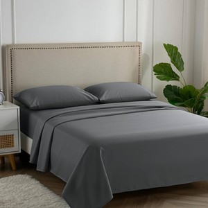 $50 Carressa Linen 600 Series Full Size Sheets Set, 16 Deep Pocket, Dark Grey