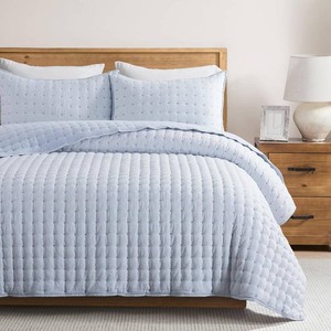 $50 WDCOZY Cloud Soft Quilt Set, King Size, Chambray, 3 Pieces 104x90 inches