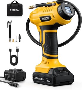 $66 AstroAI Cordless Tire Inflator Portable Air Compressor 160PSI 12VDC Battery missing accessories