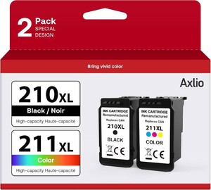$50 Remanufactured PG-210XLCL-211XL Ink Cartridges Replacement for Canon 210 211, 210XL 211XL Ink Combo Pack Use to Canon MP495 MP280 MP490 MP480 MP270 MP240 MX420 MX410 MX350 (2 Pack)