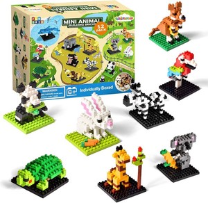 $29 FUN LITTLE TOYS 12 Pack Mini Animal Building Blocks Party Favors for Kids