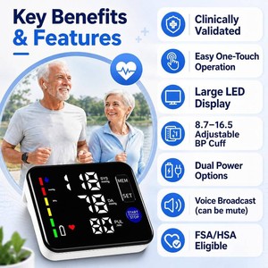 $30 GUAEVER Blood Pressure Monitor Rechargeable Upper Arm, Large Screen, Black