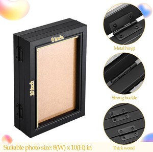 $23 Sintuff 8x10inch 3 Fold Style Frame Folding Hinged Picture Frames for Home Decor, Black 8 x 10 inch 3 Fold Style Black