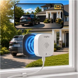 $30 LongPlus 5MP 3K Window Camera for Home Security, WiFi6 Safeview Camera White 3K 1Pack
