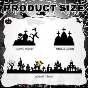 Colingmill 32 Halloween Tabletop Wooden Decor Black Cemetery Haunt House Classic