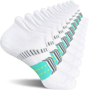 suaskk Womens Athletic Cushioned Anti-Blister Running Ankle Socks 5 Pairs. (Size 9-11) (missing 1 pair)