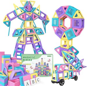$35 Rurvale 100Pcs Magnetic Tiles, Magnet Blocks for 3 4 5 6 7 8 Year Old Boys Girls, Learning Educational STEM Toys for Toddlers 3-5, 4-8, Building Blocks for Kids Ages 3 Birthday Gifts