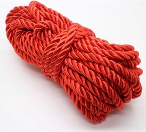 5mm Red Twisted Satin Cord for Crafts 10 Yards