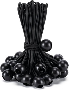 30 Pack Ball Bungee Cord, Heavy Duty Bungie Cord Balls (15,Black)