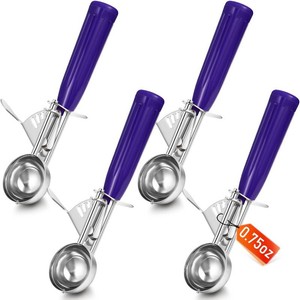 $23 Reallnaive 4 Pcs Ice Cream Scooper with Trigger, 0.75 oz, Purple
