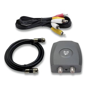 $32 SatelliteSale RF Modulator RCA Composite to RF Coaxial Converter Includes AV RCA Cable and Power Supply