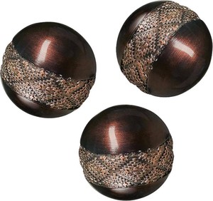 $26 Creative Scents Dublin Brown 3 Decorative Balls - Set of 3 Decorative Balls for Bowls and Vases, Decorative Orbs and Spheres, Home Decor Vase Filler, Spheres for Coffee Table Decor, Dining Room