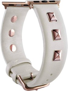 Golden Rivets Studs Leather Bands Compatible with Apple Watch Ultra SE Series 8 7 6 5 4 3 49mm 45mm 44mm 42mm 38mm 40mm 41mm, Jewelry Bracelet Wristband Replacement Strap for iWatch Bands