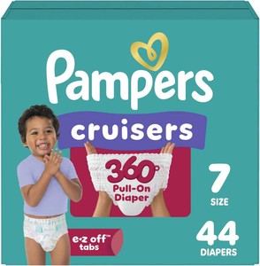 $26 Pampers Diapers - Cruisers 360 - Size 7, 44 Count, up to 100% Leakproof Pull-On Diaper for Active Babies- Missing 6 diapers