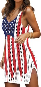 $50 Bellelily Swimsuit Coverup for Women Crochet Slit Beach Vacation Tank Dress
