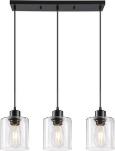 $32 3-Light Black Pendant Light Kitchen Island Dinning Room