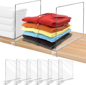 $27 11 Inches Extra Tall Version Clear Shelf Dividers for Closet Organization and Storage, 6 Pack Purse Organizer for Closet Acrylic Adjustable Bookshelf for Organization, Perfect for Sweater, Clothes