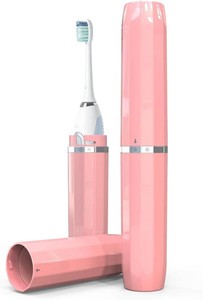 Long Ventilated Electric Toothbrush Travel Case, Portable Holder, Fits Most Standard Straight Electric Toothbrushes (Pink)