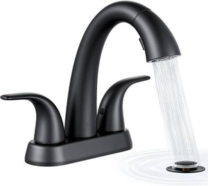 $65 Ultimate Unicorn Pull Down Bathroom Sink Faucet, Matte Black Faucet 4 Inch